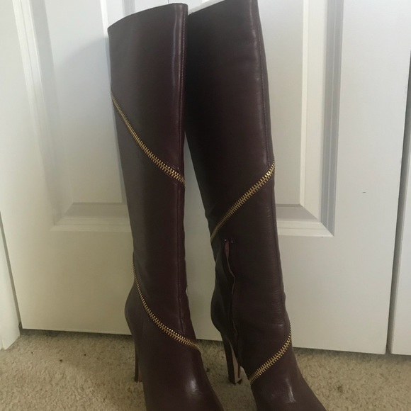 Burgundy knee high DVF boots! - Picture 4 of 6